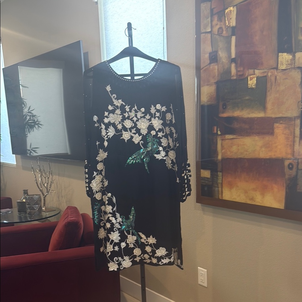 Elegant Black Floral Dress
